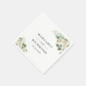 ホワイトローエレガントズフローラ結婚ズ スタンダードカクテルナプキン (角)