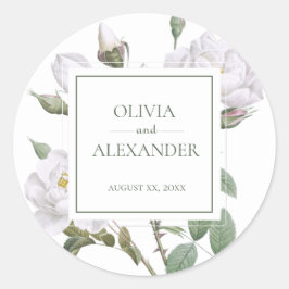 ホワイトローエレガントズフローラ結婚ズ ラウンドシール
