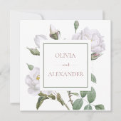 ホワイトローエレガントズフローラ結婚ズ 招待状 (正面)