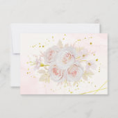 ホワイトローエレガントズミニマリスト結婚式RSVPカード サンキューカード (裏面)