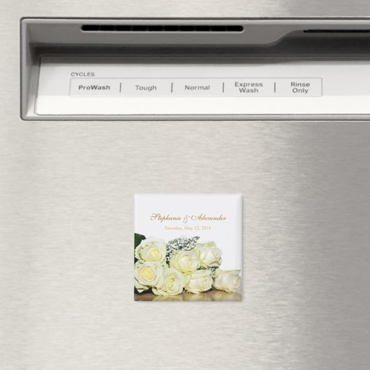 ホワイトローエレガントズ結婚式の引き出物マグネット マグネット (インサイチュ (食洗機))