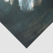 ホワイトローズがティール（緑がかった色）のバック絵を描グランドデコップ 薄葉紙 (詳細)