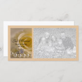 ホワイトローズとパールたった今結婚しました発表 案内状 (正面/裏面)