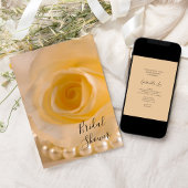 ホワイトローズとパールブライダルシャワーへの招待 招待状