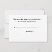 ホワイトローズとフェアンの結婚式出欠確認 出欠カード (裏面)