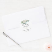 ホワイトローズとユリのエレガントな結婚式 ラウンドシール (封筒)
