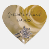 ホワイトローズと結婚真珠封筒用シール ハートシール (正面)