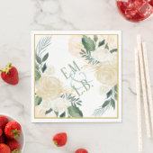 ホワイトローズと金ゴールドボホ2 スタンダードランチョンナプキン (インサイチュ)