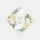 ホワイトローズと金ゴールドボホ2 スタンダードランチョンナプキン (角)