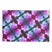 ホワイトローズと雨滴抽象芸術フローラアート 枕カバー (裏面)