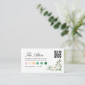 ホワイトローズのエレガントな結婚式の服装 ドレスコード QR カード (スタンド正面)