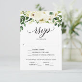 ホワイトローズの結婚式出欠確認カード 招待状 (スタンド正面)