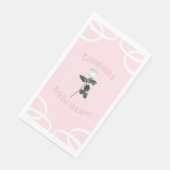 ホワイトローズの花びらピンクのブライダルシャワーナプキン (コーナー)