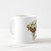 ホワイトローズの花束 愛 コーヒーマグカップ (正面左)