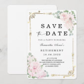 ホワイトローズの退職お知らせ Save the Date 招待状 (正面/裏面)