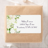 ホワイトローズアジサイフローラ差出人住所ラベル ラベル (インサイチュ)