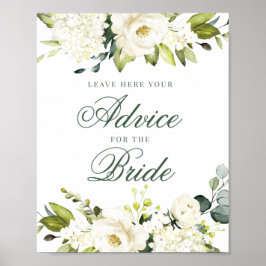 ホワイトローズアドバイスの花嫁サイン ポスター