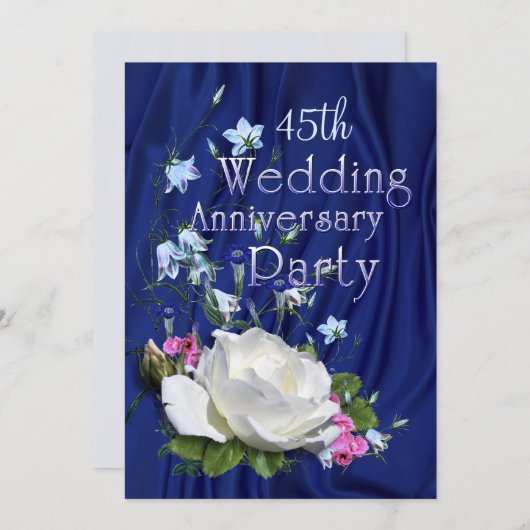 ホワイトローズアニバーサリー パーティー オーダーメイド 年 招待状 (正面/裏面)