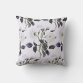 ホワイトローズアパティックグレー葉ズ クッション (正面)