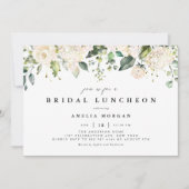 ホワイトローズアンドアジサイブライダルルンチョン 招待状 (正面)