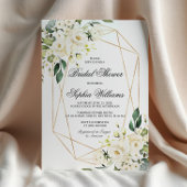 ホワイトローズアンドグリーンリーブライダルシャワー 招待状