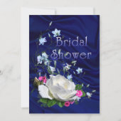 ホワイトローズアンドブルーベルズブライダルシャワー 招待状 (正面)