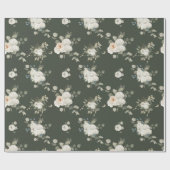 ホワイトローズアンドユーカリプトゥスウィンターフェスティバル ラッピングペーパー (フラット)