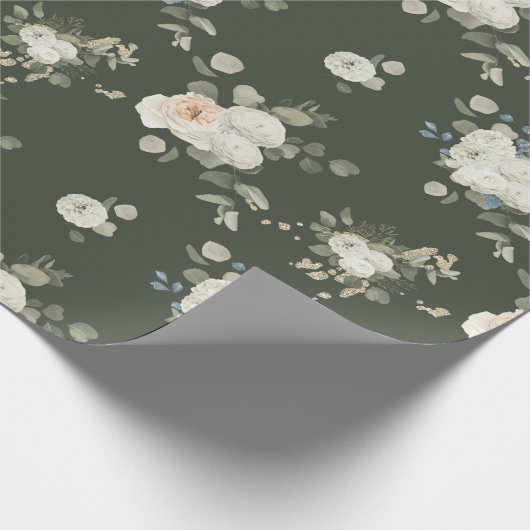 ホワイトローズアンドユーカリプトゥスウィンターフェスティバル ラッピングペーパー (角)