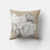 ホワイトローズウィズ金ゴールドリーフ クッション (裏面)