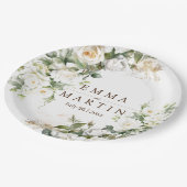 ホワイトローズウェディングフラワー ペーパープレート (アングル)