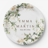 ホワイトローズウェディングフラワー ペーパープレート (正面)