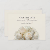 ホワイトローズウェディング日付を保存 セーブザデート (正面/裏面)