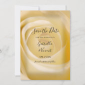 ホワイトローズウェディング日付発表を保存 招待状 (正面)