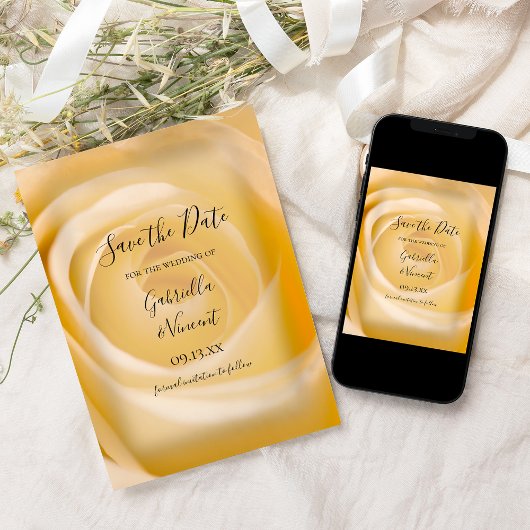 ホワイトローズウェディング日付発表を保存 招待状