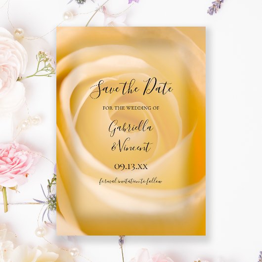 ホワイトローズウェディング日付発表を保存 招待状