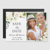 ホワイトローズウェディング日付磁気カードを保存 (正面/裏面)