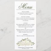 ホワイトローズウォーターカラーフローラエレガントな結婚式 メニュー (正面)