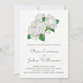 ホワイトローズウォーターカラー結婚式招待状 招待状 (正面)