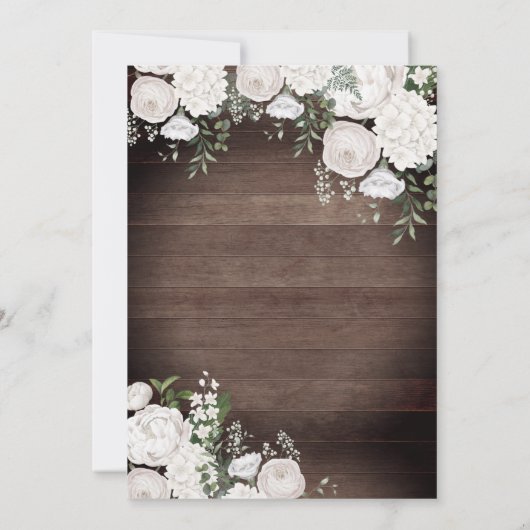 ホワイトローズエレガントウェスタン素朴キンセニェラInv 招待状 (裏面)