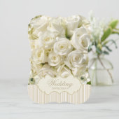 ホワイトローズエレガントウェディング招待状 招待状 (スタンド正面)