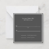 ホワイトローズエレガントウェディングRSVPカード ノートカード (裏面)