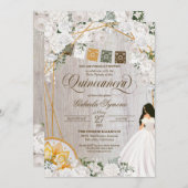 ホワイトローズエレガントウエスタンチャロキンセアニェラInv 招待状 (正面/裏面)