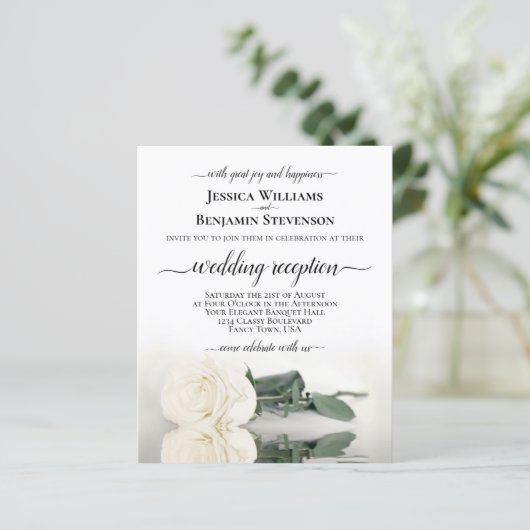 ホワイトローズエレガントバジェットウェディングレセプション招待状 (スタンド正面)