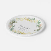 ホワイトローズエレガントフローラベビーシャワー ペーパープレート (アングル)