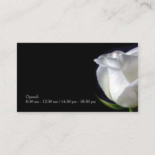 ホワイトローズエレガントフローラ名刺 名刺 (裏面)