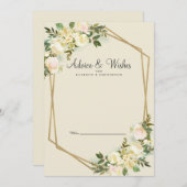 ホワイトローズエレガントフローラ結婚金ゴールド アドバイスカード (正面/裏面)