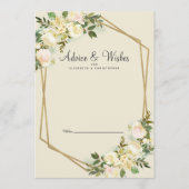 ホワイトローズエレガントフローラ結婚金ゴールド アドバイスカード (正面)