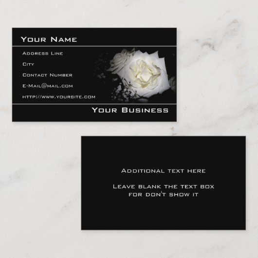 ホワイトローズエレガント名刺 名刺 (正面/裏面)