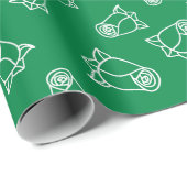 ホワイトローズエンゲージメントシャワーの贈り物グリーンシームレス ラッピングペーパー (ロールコーナー)