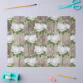 ホワイトローズオンウッドデ素朴コパージュ 薄葉紙 (クラフト)